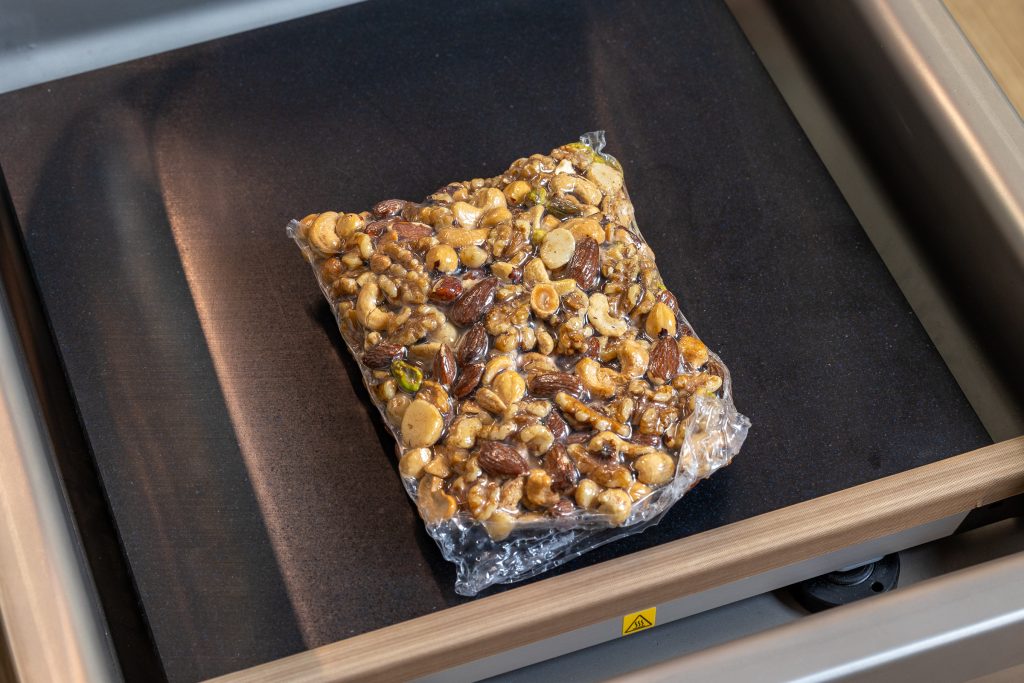 Vacuum sealed Brazil nuts. 